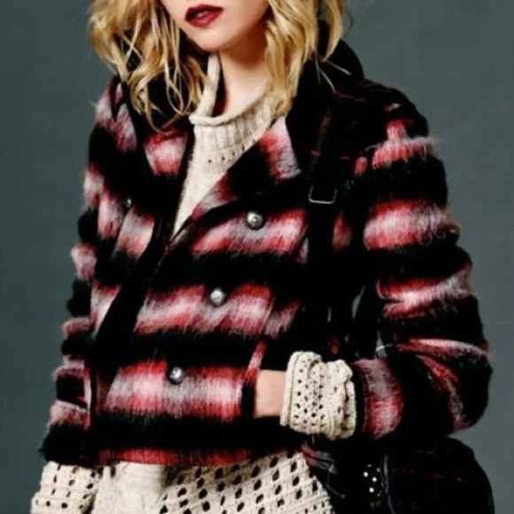 FREE PEOPLE Wooly Officer Jacket Size Small - Picture 1 of 11